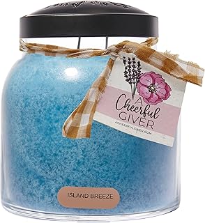 A Cheerful Giver A Cheerful Giver Ã¢â‚¬â€ Island Breeze - 34oz Papa Scented Candle Jar with Lid - Keepers of the Light - 155 Hours of  - Image 1