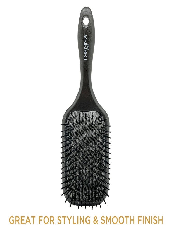Donna Paddle Brush Large 1pc Black Brush for Medium to Long Hair, for Curly Hair, Straight Hair Brush - Image 2