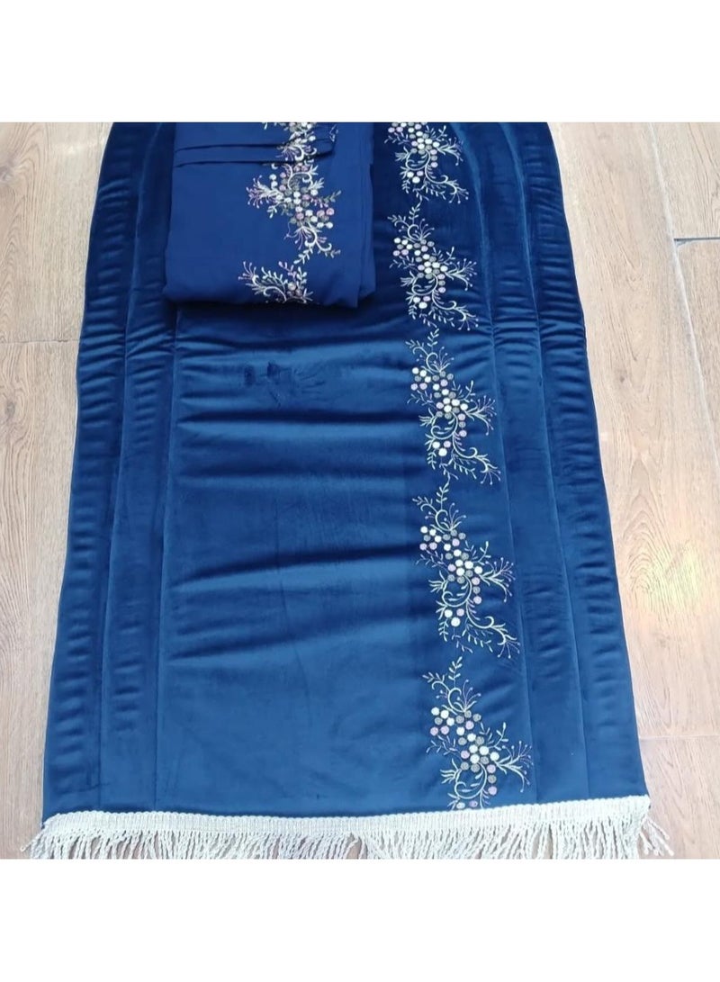 Gerenic Prayer Rug and Sheet Set - Navy