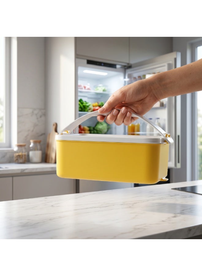 EasyGO Easy-Go 1.5L Portable Lunch Box with Handle – Sectioned - Microwave, Freezer & Dishwasher Safe - Image 3