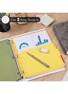 Mr. Pen - Expanding Binder Dividers With Pockets And Tabs, 5 Tabs, Colorful Dividers For 3 Ring Binder With Pockets, Pocket Dividers For 3 Ring Binder With Tabs, Binder Dividers With Tabs And Pockets  - Image 4