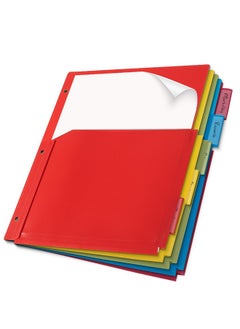 Mr. Pen - Expanding Binder Dividers With Pockets And Tabs, 5 Tabs, Colorful Dividers For 3 Ring Binder With Pockets, Pocket Dividers For 3 Ring Binder With Tabs, Binder Dividers With Tabs And Pockets  - Image 1