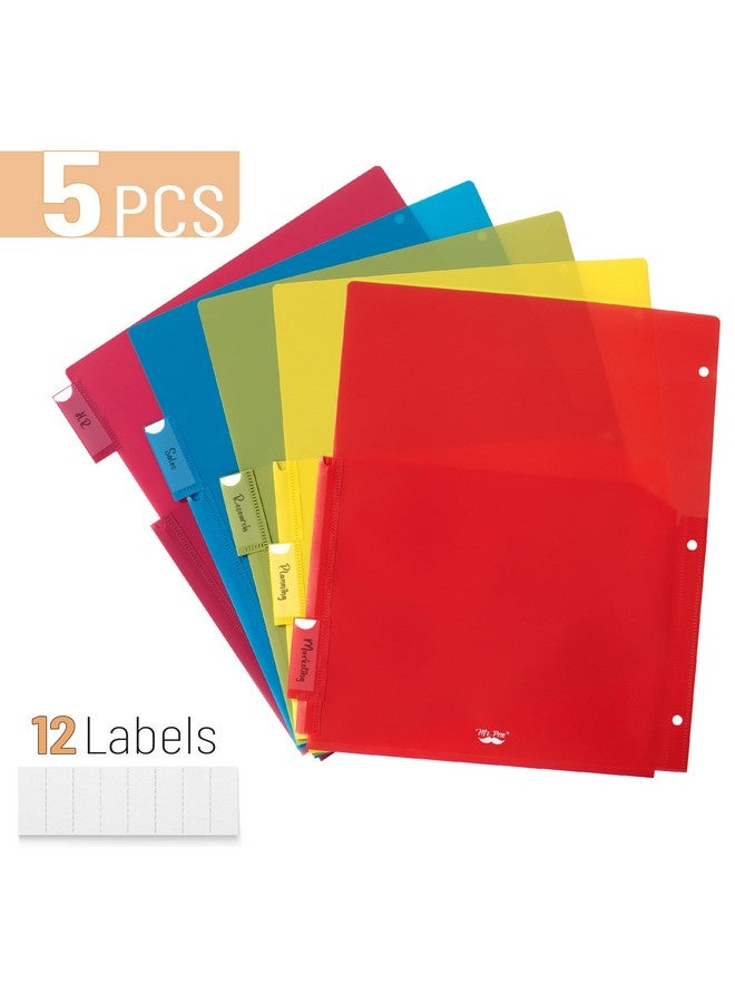 Mr. Pen - Expanding Binder Dividers With Pockets And Tabs, 5 Tabs, Colorful Dividers For 3 Ring Binder With Pockets, Pocket Dividers For 3 Ring Binder With Tabs, Binder Dividers With Tabs And Pockets  - Image 2