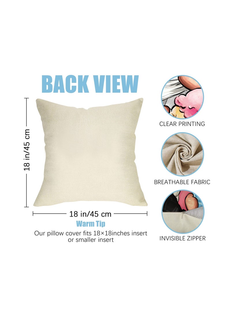 Summer Decorative Throw Pillow, Set of 4 Hello Summer Vibes Gnome, Cover 18 x 18 Ice Cream Popsicle Juice Porch Patio Outdoor Pillowcase, Stripes Seasonal Farmhouse Couch Cushion Case Home Decor  - Image 2