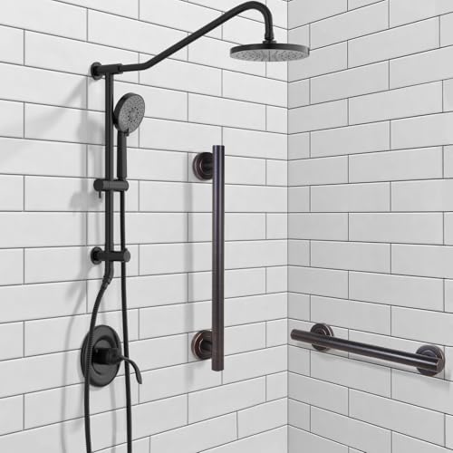 Lava Odoro Shower Grab Bar Modern Stainless Steel Handicap Grab Bar for Bathtubs and Showers Shower Safety Bar for Seniors Disabled ADACompliant Oil Rubbed Bronze 12 Inch - Image 3