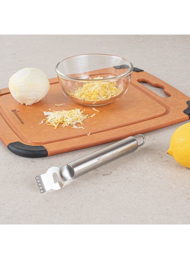 Restaurantware مبشرة الحمضيات مت لوكس، 1 سكين قنوات متعددة الاستخدامات - مقبض مريح، حلقة تعليق، مقشرة ليمون من الفولاذ المقاوم للصدأ، مقاومة للتآكل، للمطابخ والحانات - Image 3