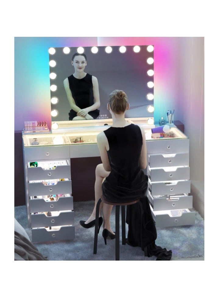 Generic Large Hollywood Vanity Mirror 24 Inches With 20 LED Bulb Light Dimmable Smart Touch USB Charging Port - Image 3