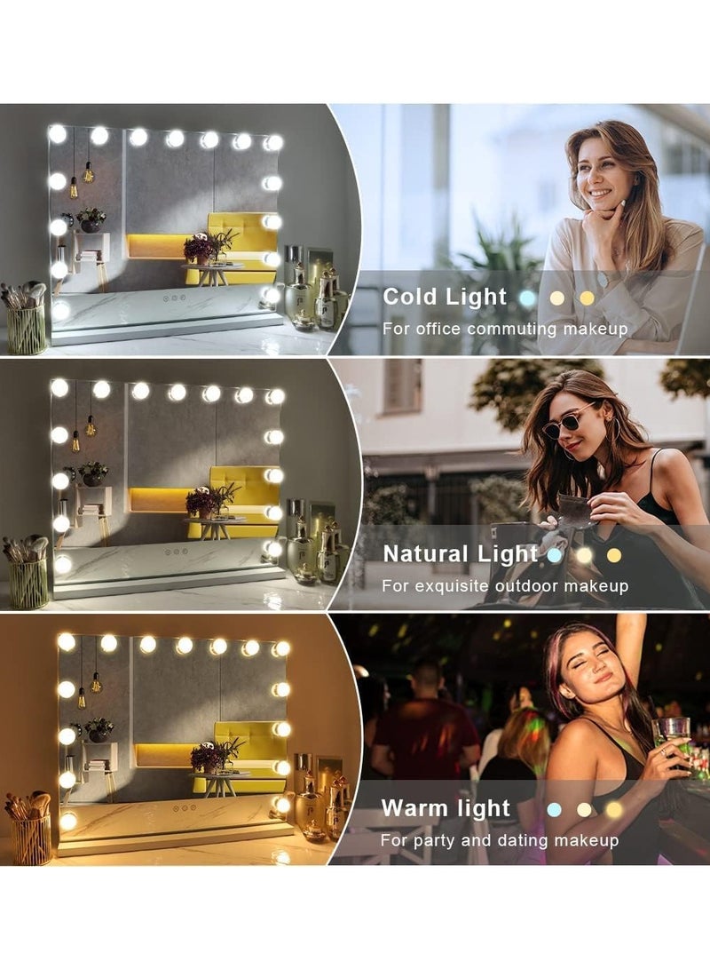 Generic Large Hollywood Vanity Mirror 24 Inches With 20 LED Bulb Light Dimmable Smart Touch USB Charging Port - Image 4