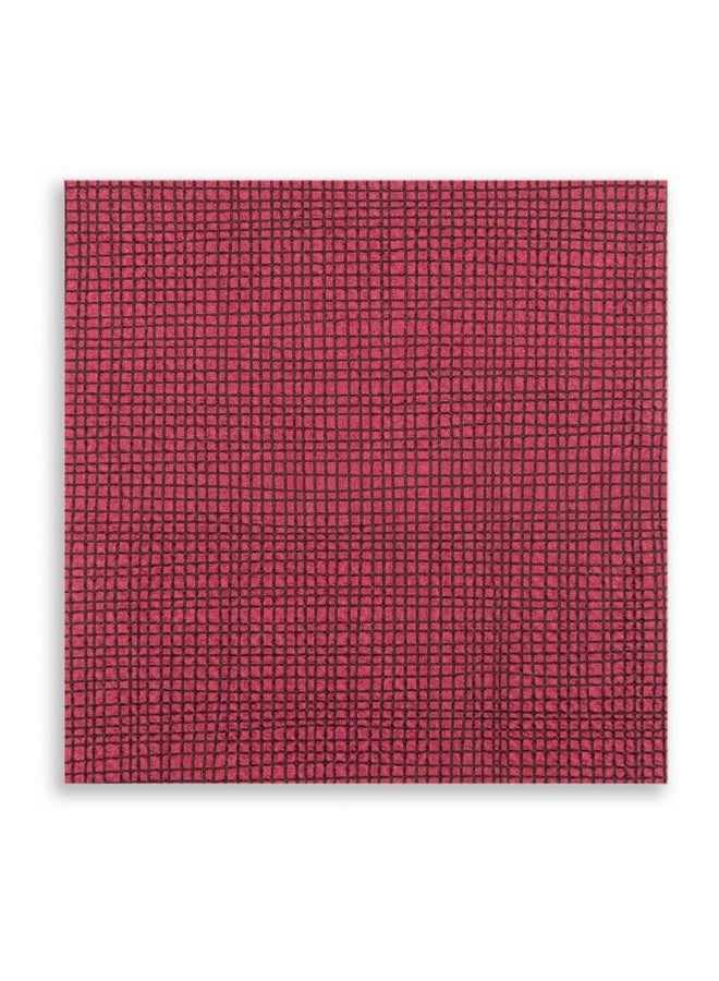 Restaurantware Luxenap Micropoint 2-Ply Cocktail Beverage Napkins - Soft and Durable 8" x 8" Bordeaux with Black Threads Paper Napkins - Disposable and Recyclable - 100-CT - Image 1