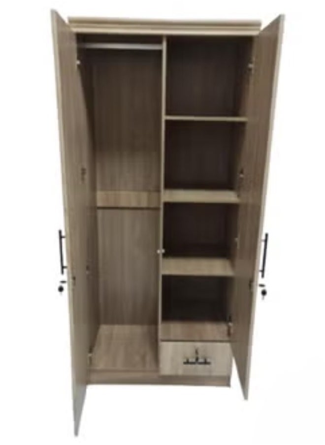ALWASIT HOME 2 Door Wooden Wardrobe Cabinet Cupboard Engineered Wood Perfect Modern Stylish Heavy Duty  - Image 2