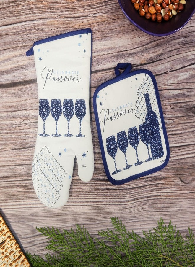 Rite Lite Passover Hostess Gift Oven Mitt & Pot Holder 2 Piece Set by Rite Lite - Stylish & Elegant Jewish Holiday Party Decorations Pesach Haggadah Matzah Hostess Kitchen Table Cooking Kitchen Accessories - Image 5