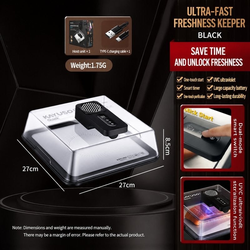 KAYUSO Thermostatic Fast Thawing Defrosting Meat Steak Thawing Heat Conductive Plate Rapid Thawing Tray Food Defroster for Home Use [Luxury Matte Black]intelligent thawing machine, rapid food defroster, constant temperature defrost tray, kitchen thaw equipment, luxury black household meat seafood thaw tool - Image 1