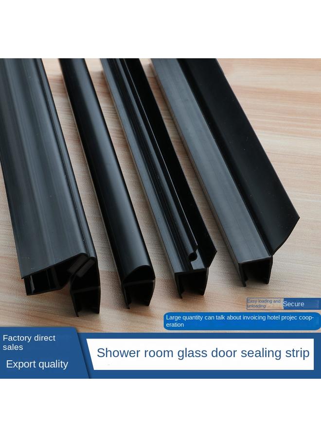 Bluejw Special Thick Shower Room Water Barrier Magnetic Door Gap Wind Barrier Waterproof Strip Bathroom Glass Door Sealing Strip Anti-collision Black  - Image 3