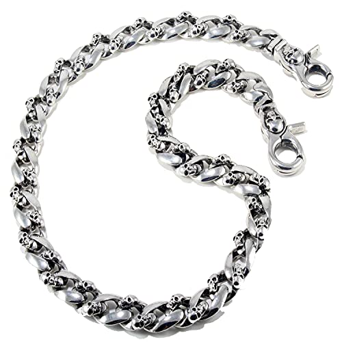 Double K Medieval Skull Symbol Key Jean Wallet Chain (27"/8.8oz) Silver CS57 - Image 3