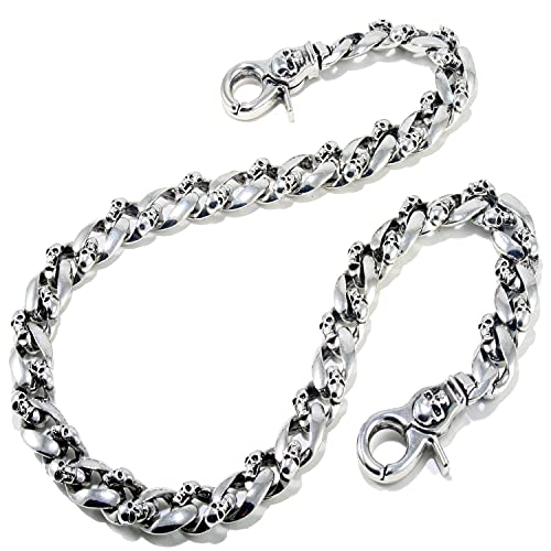 Double K Medieval Skull Symbol Key Jean Wallet Chain (27"/8.8oz) Silver CS57 - Image 2