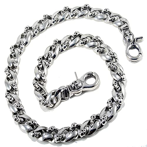 Double K Medieval Skull Symbol Key Jean Wallet Chain (27"/8.8oz) Silver CS57 - Image 4