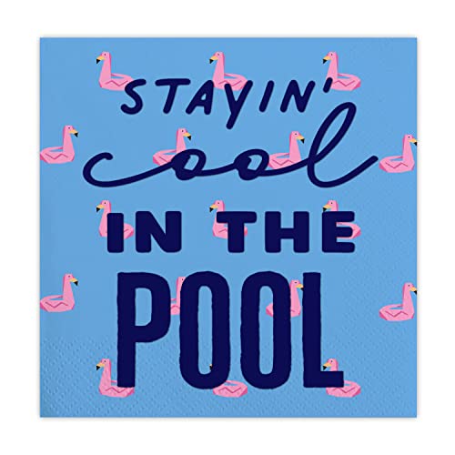 Slant Collections Beverage/Cocktail Paper Napkins, 5 x 5-Inches (20-Count), Cool In Pool - Image 4