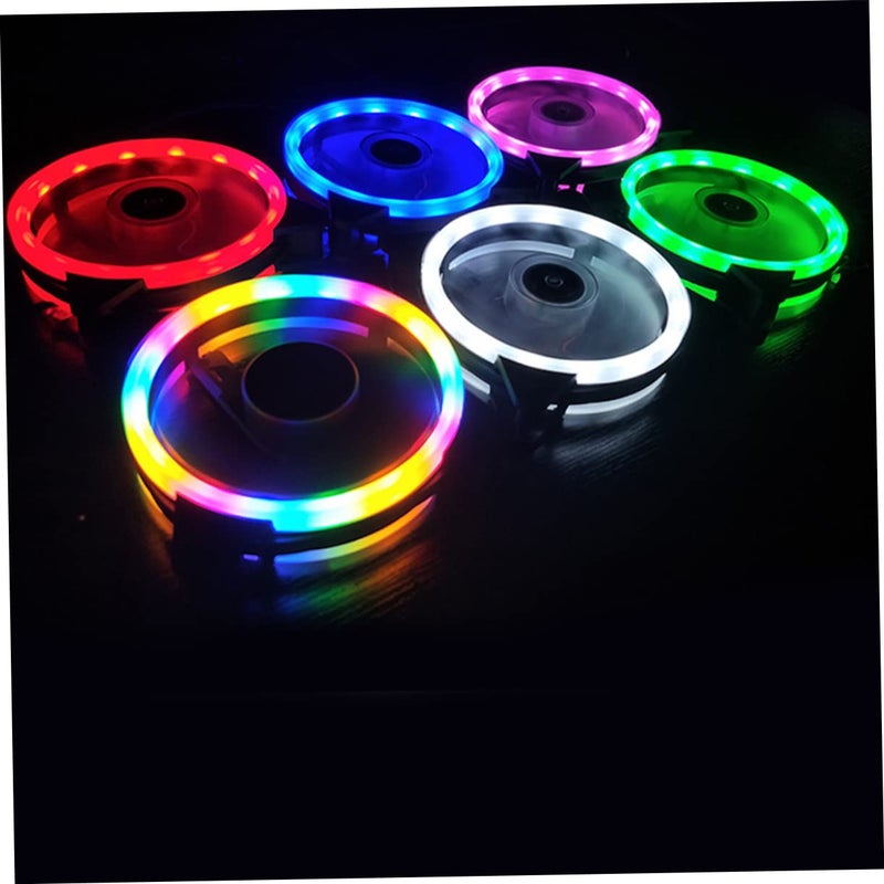 مروحة كمبيوتر خضراء RGB بتصميم ثنائي الفتحة، مروحة تبريد صامتة مقاس 12×12×2.5 سم لحالات سطح المكتب ووحدة المعالجة المركزية - Image 5