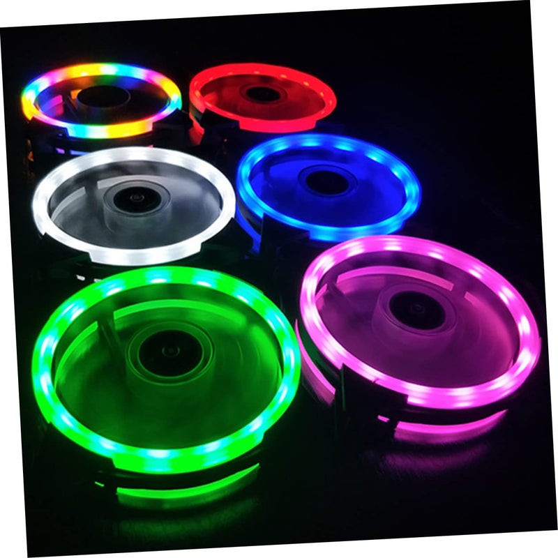 مروحة كمبيوتر خضراء RGB بتصميم ثنائي الفتحة، مروحة تبريد صامتة مقاس 12×12×2.5 سم لحالات سطح المكتب ووحدة المعالجة المركزية - Image 4