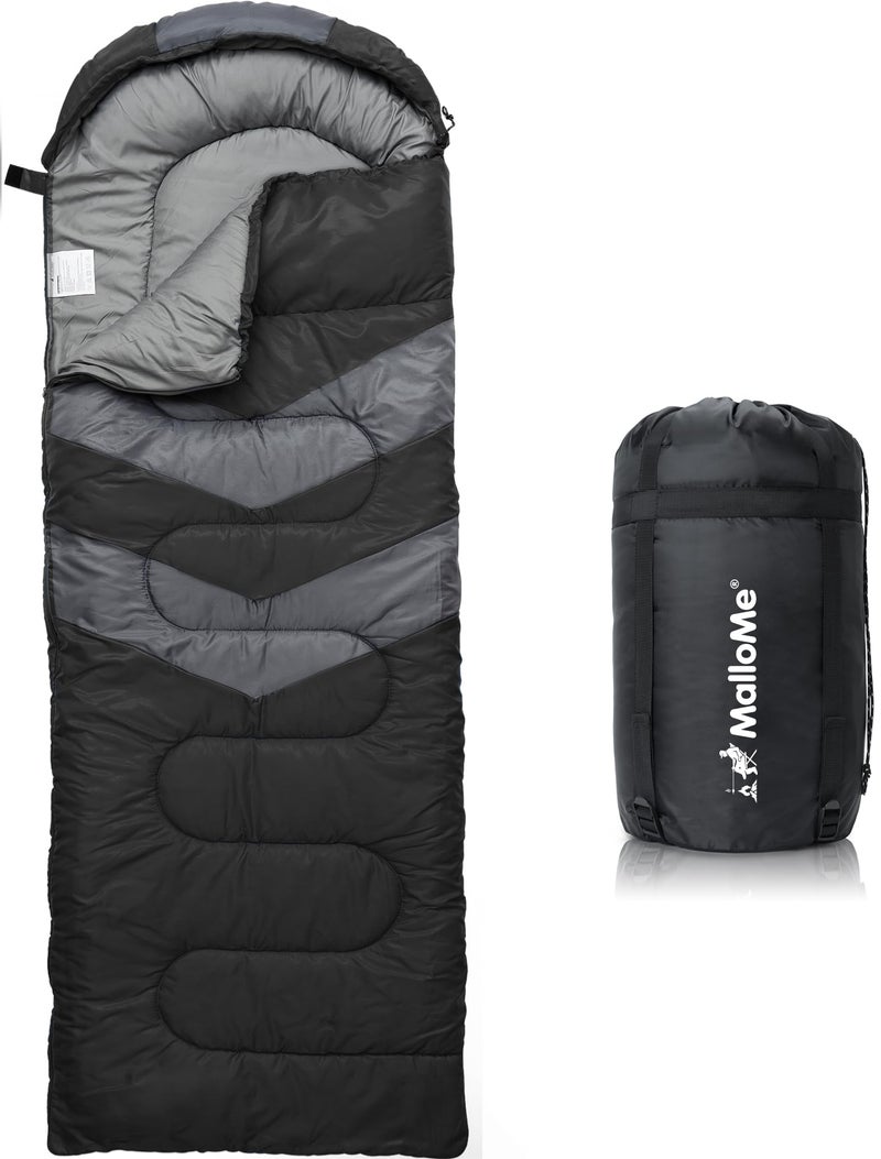 MalloMe Sleeping Bags for Adults Cold Weather & Warm - Backpacking Camping Sleeping Bag for Kids 10-12, Girls, Boys - Lightweight Compact Camping Essentials Gear Accessories Hiking Sleep Must Haves - Image 1