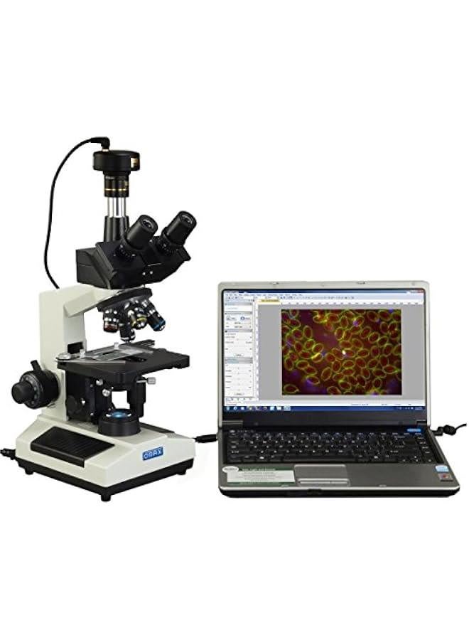 Arabest 40X-1600X Trinocular Oil Darkfield Compound LED Microscope with 2.0MP USB Digital Camera  - Image 1