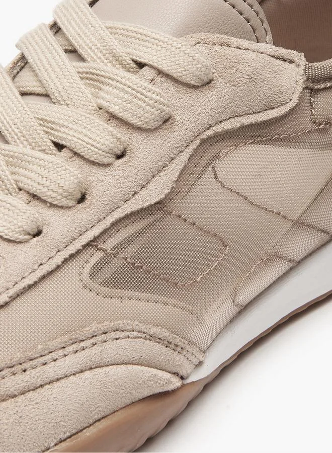 Flora Bella By Shoexpress TAUPE Flora Bella Women Panelled Lace-Up Sneakers for Women | Best Price UAE