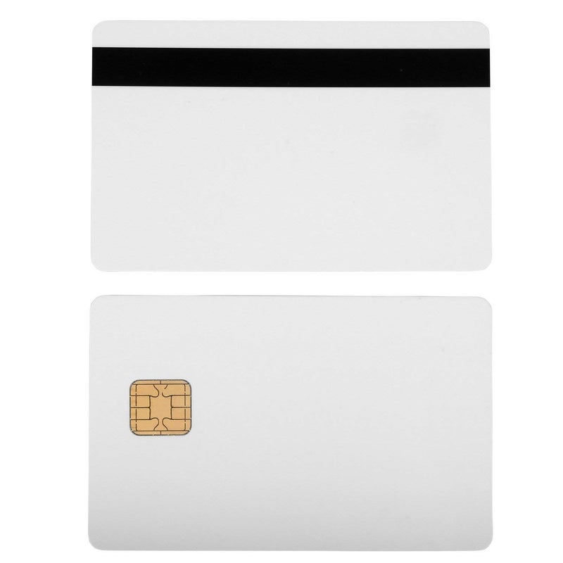 Bodno J2A040 Chip Java Jcop Cards W/Hico 2 Track Mag Stripe Jcop21-36K - 10 Pack White with Black Mag - Image 1