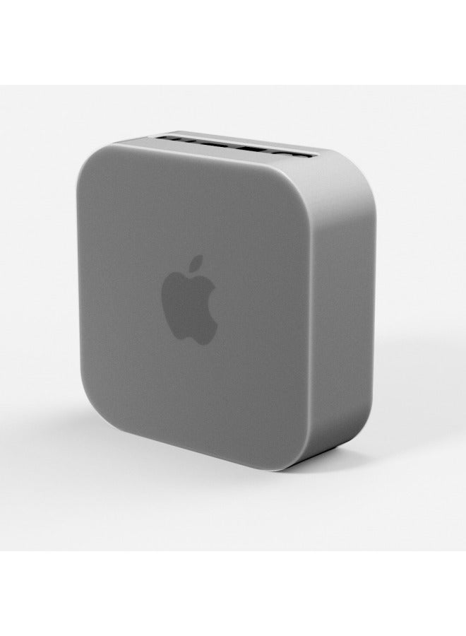 Suitable For Apple Mac Mini M4 Computer Host Dust-proof Anti-fall Silicone Protective Cover Manufacturer Shell-Specifications:Translucent Gray  - Image 1