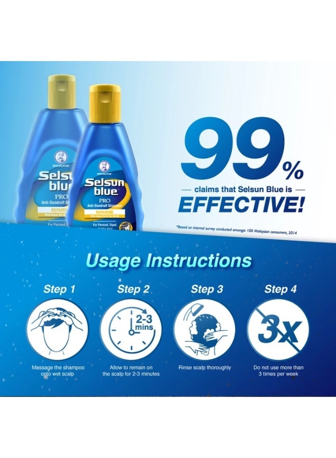 Selsun Blue Pro Repairing Anti-Dandruff Shampoo 200ml [Bundle of 2] - Image 5