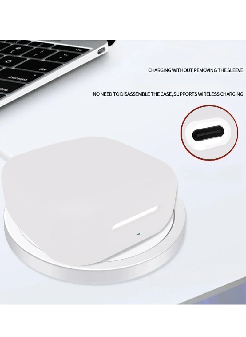Generic - for Huawei FreeArc Case, Soft Silicone Cover, with Carabiner, White - Image 1