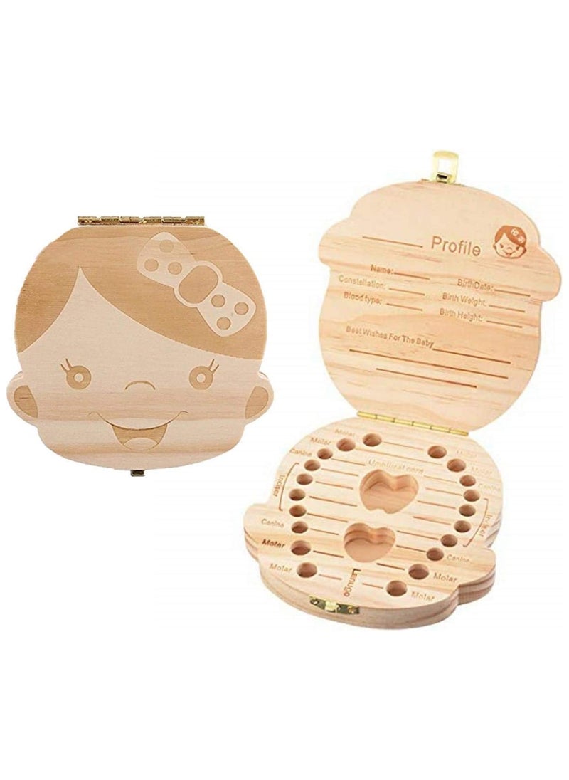 ORiTi ORiTi Baby Tooth Box by NASHRIO - Wooden Kids Keepsake Organizer Gift for Baby Teeth  - Image 1