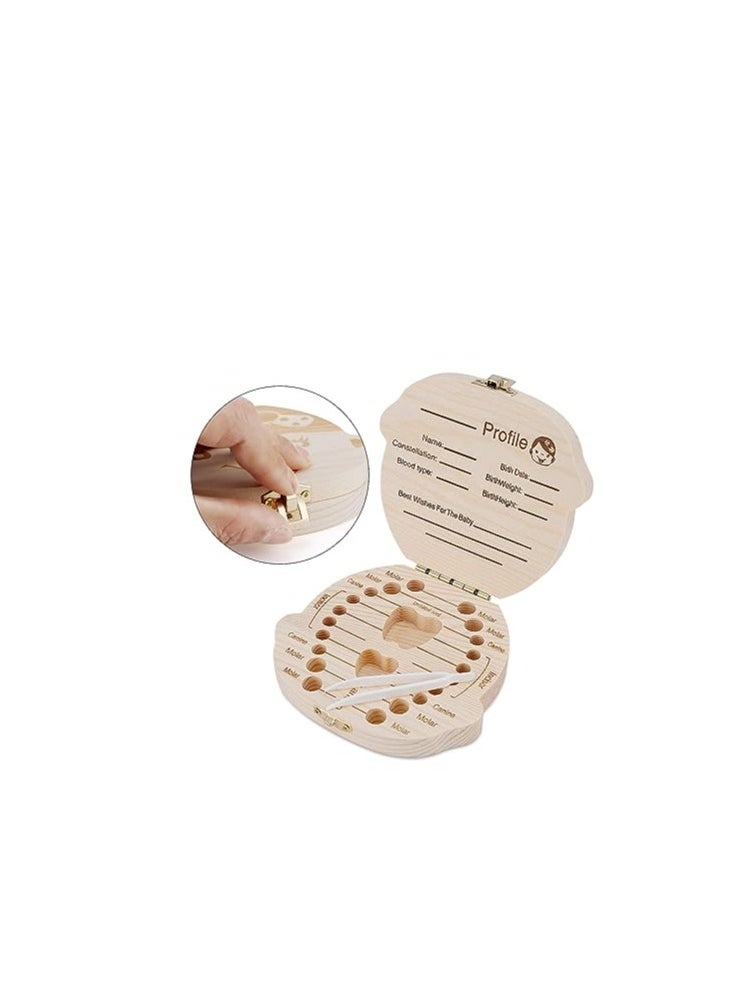 ORiTi ORiTi Baby Tooth Box by NASHRIO - Wooden Kids Keepsake Organizer Gift for Baby Teeth  - Image 2