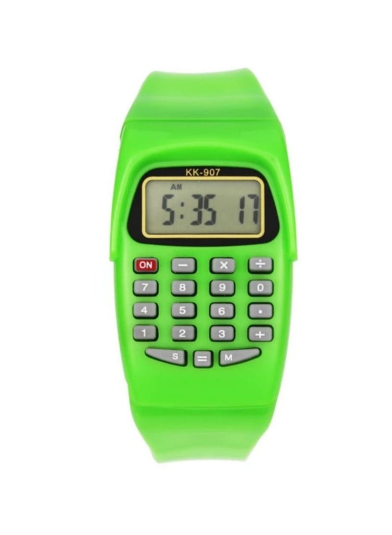 Kids rubber strap calculator digital colored wrist watch - Image 1