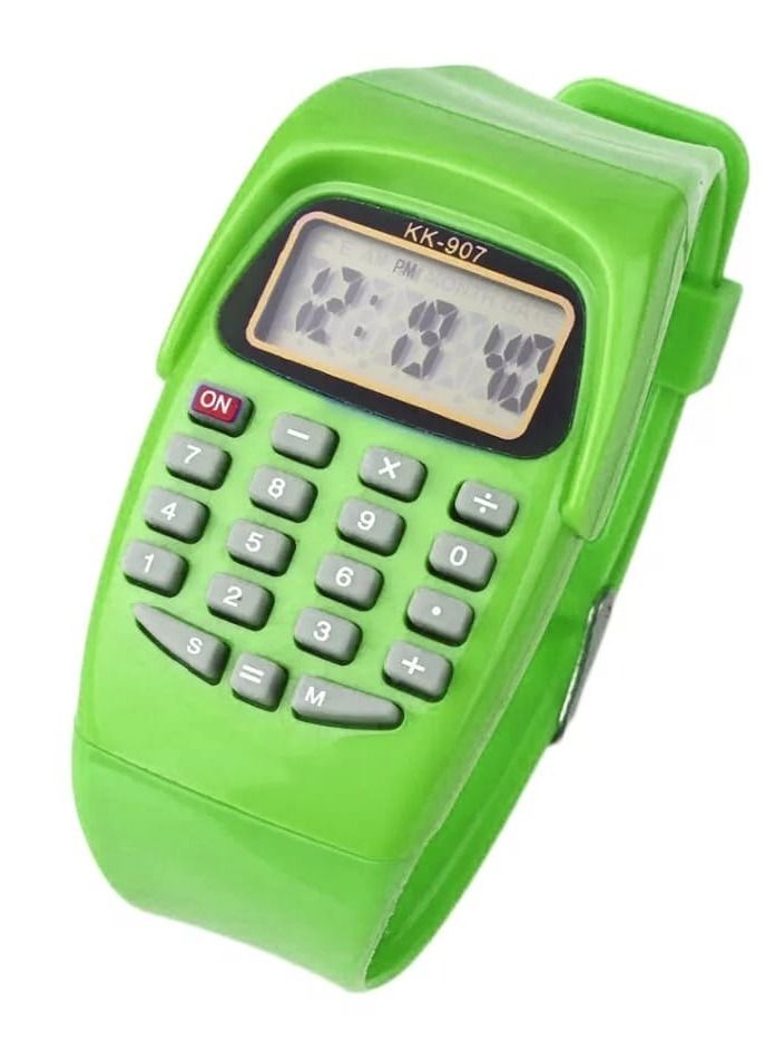 Kids rubber strap calculator digital colored wrist watch - Image 2