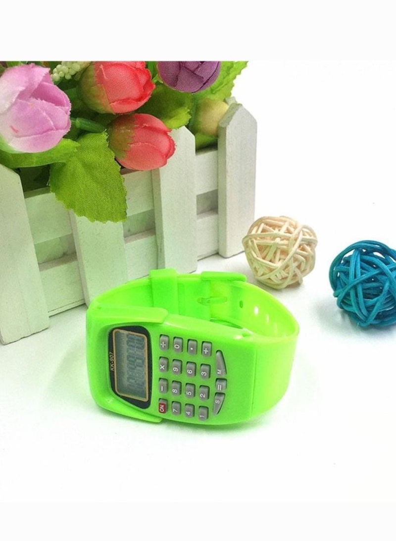Kids rubber strap calculator digital colored wrist watch - Image 3