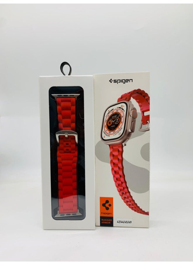 Generic - SP-04 Smart Watch Strap - Red: Compatible with 42/44/45/49mm sizes - Image 1