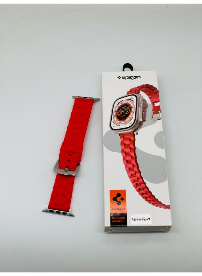 Generic - SP-04 Smart Watch Strap - Red: Compatible with 42/44/45/49mm sizes - Image 1