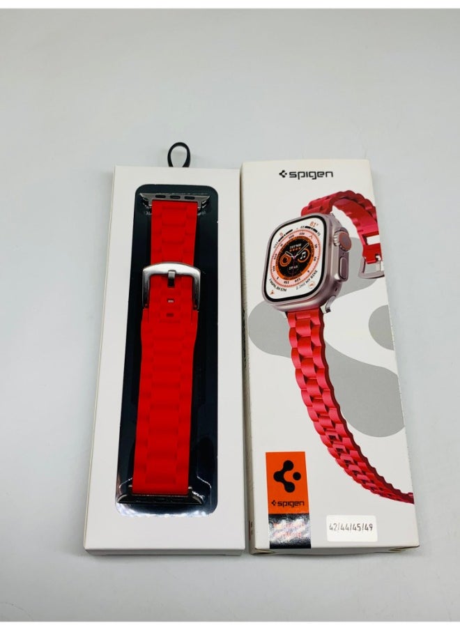 Generic - SP-04 Smart Watch Strap - Red: Compatible with 42/44/45/49mm sizes - Image 1