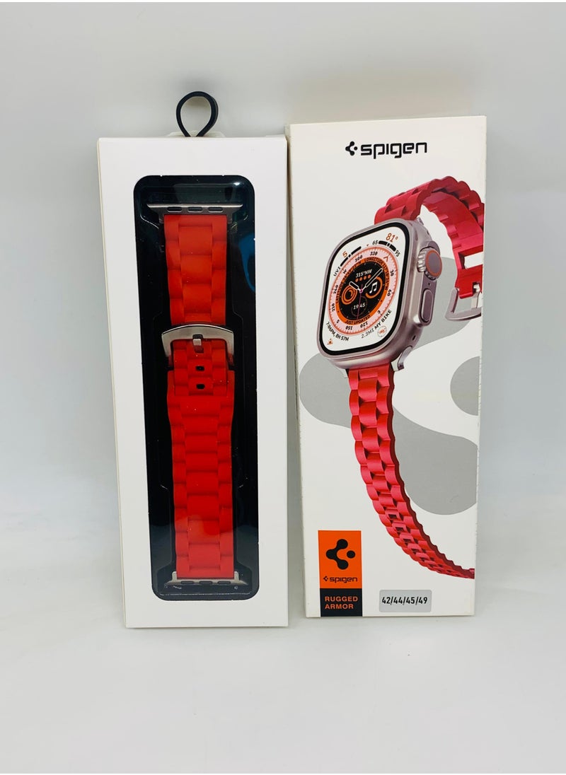 Generic - SP-04 Smart Watch Strap - Red: Compatible with 42/44/45/49mm sizes - Image 1