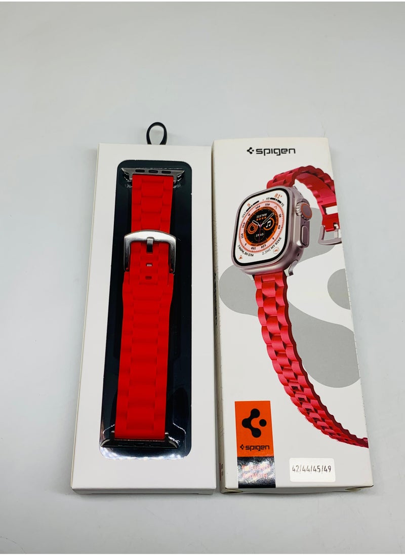Generic - SP-04 Smart Watch Strap - Red: Compatible with 42/44/45/49mm sizes - Image 1