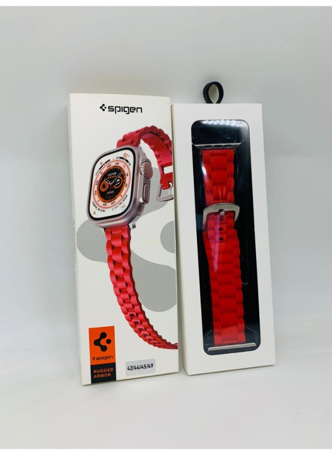 Generic - SP-04 Smart Watch Strap - Red: Compatible with 42/44/45/49mm sizes - Image 1