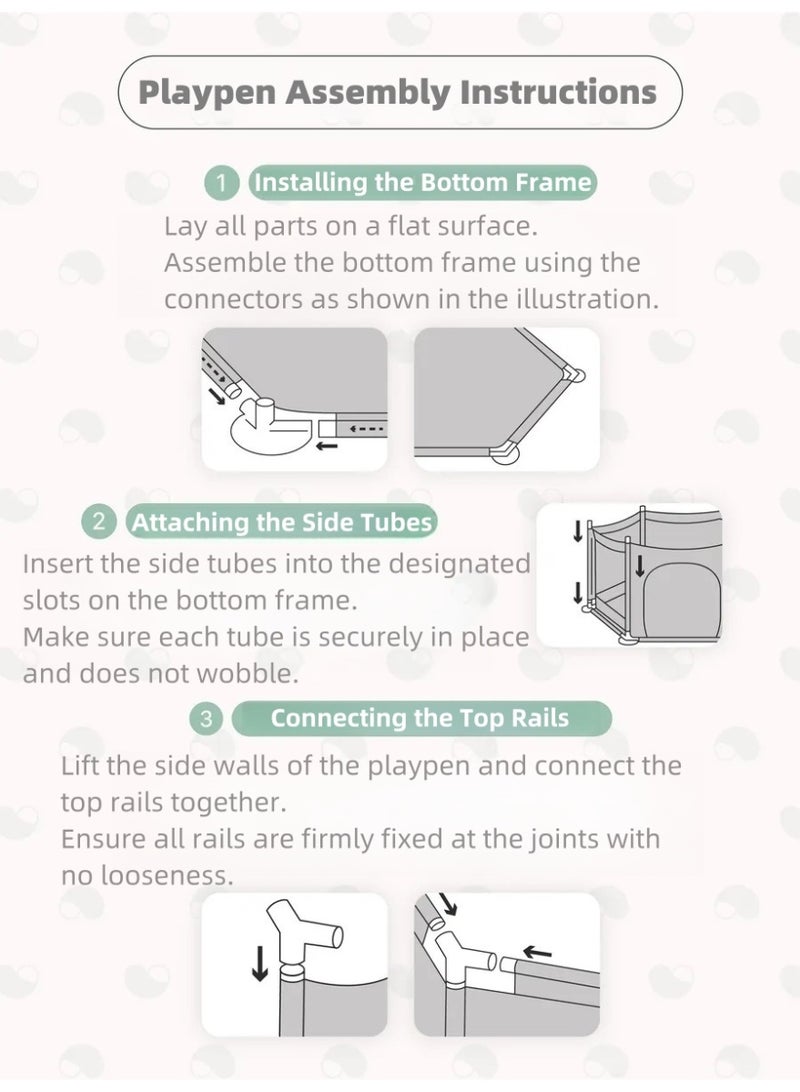 ساحة لعب للأطفال مع 40 كرة بحرية، قفص لعب قابل للطي مزود بحلقة كرة سلة، مناسب للداخل والخارج، مركز لعب آمن للرضع والأطفال الصغار - Image 5