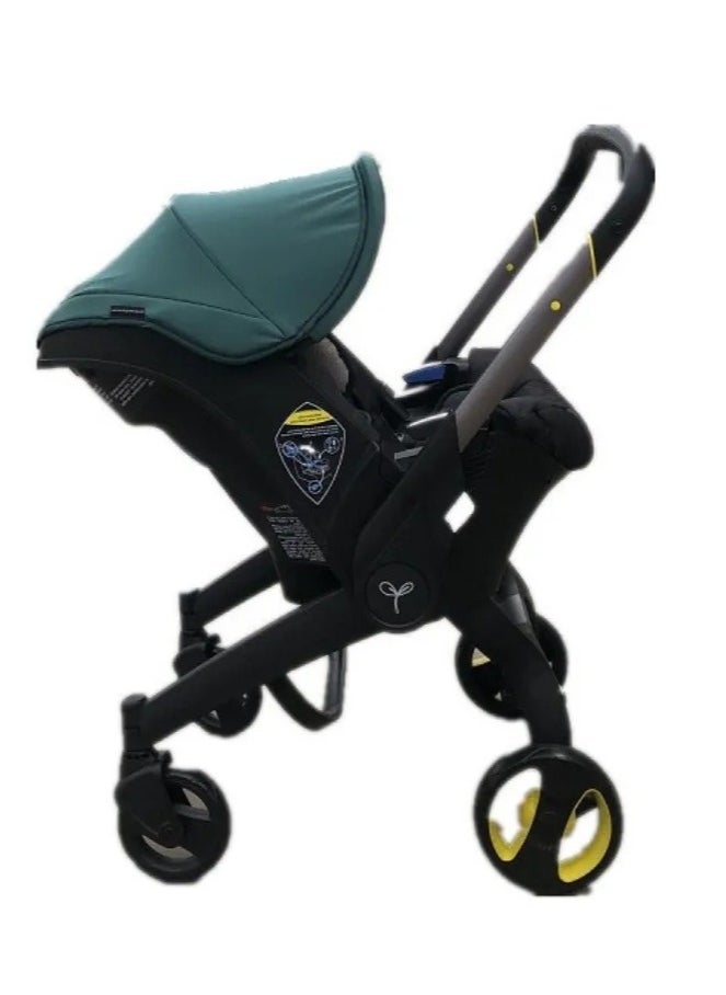 MOCOM 2-in-1 Baby Car Seat & Stroller Combo – Instant Convertible Travel System for Newborns to Toddlers | Ultra-Lightweight Rust-Free Aluminum Frame | Ergonomic Support with Side-Impact Protection | UPF 50+ Sun & Water-Resistant Canopy | Airplane & Public Transport Friendly | Compact, Space-Saving Design for Hassle-Free Travel | Stylish Modern Look with Charcoal Frame & Bold Colors  - Image 1