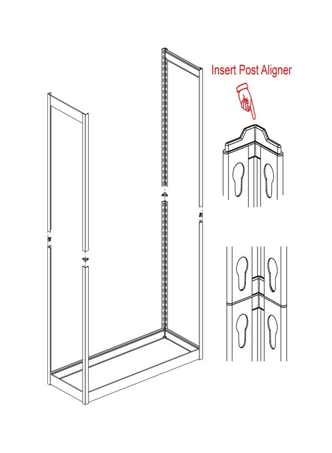 Chia Whalen Post Insert for Costco, Shelving Connectors, and SAMS Club, 5-Shelf Heavy Duty Steel Shelving Unit, Corner Connectors for Building and Alignment - Image 3