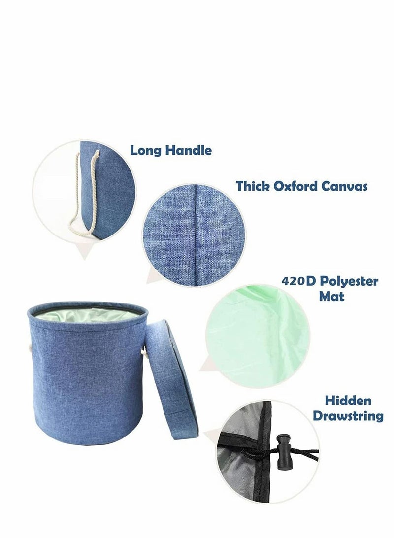 Y&D Toy Storage Organizer Baskets, Outdoor Quick Bag Collapsible Canvas Basket / Bin for Kids Room, Organizer, Prize Box Toys Classroom (blue) - Image 3