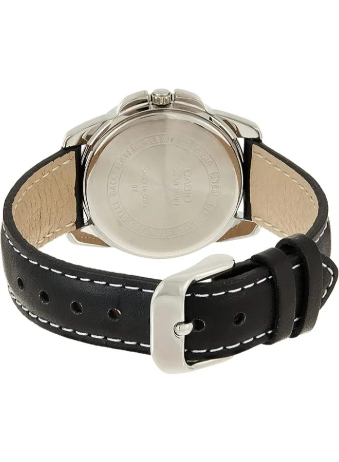 كاسيو Women's Analog Display Watch With Black Leather Strap - LTP-1314L-8A