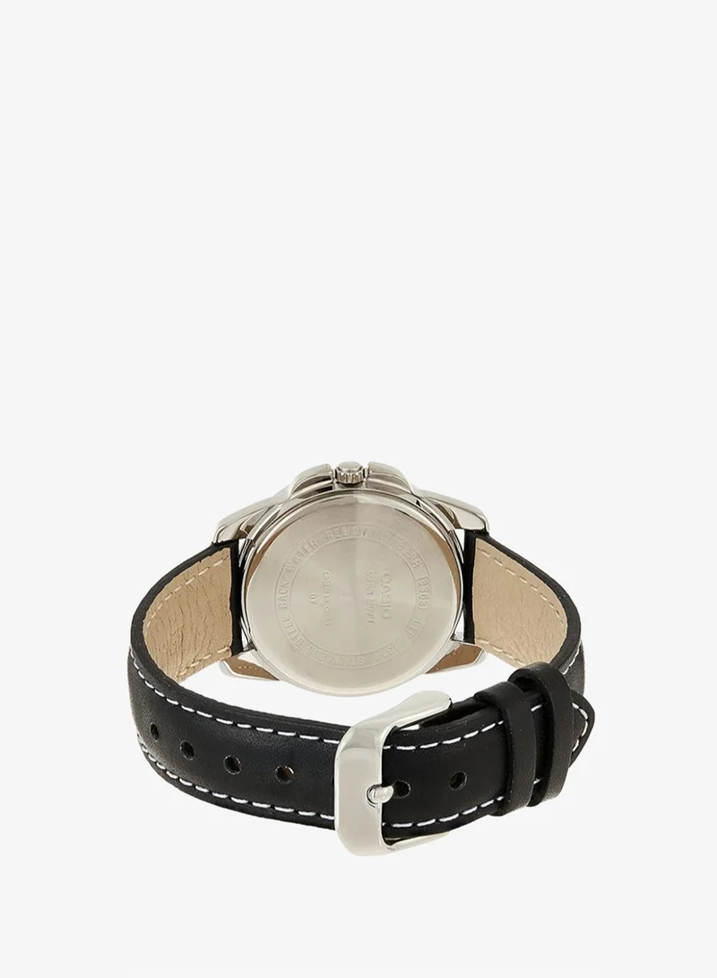 Casio Women's Analog Display Watch With Black Leather Strap - LTP-1314L-8A