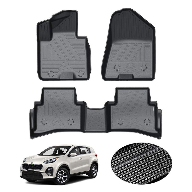 KUST Floor Mats for Kia Sportage 20182022 All Weather Car Mats Carpet Floor Liners 1st  2nd Row Liner Black NonSlip Not for 2023 Sportage