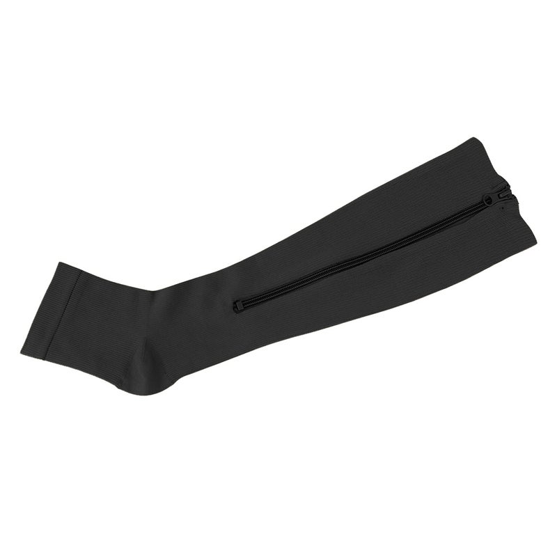 2 Pair Socks Zipper Leg Calf Sleeves Toeless for Running Hiking Climbing Driving Standing Flight Swelling Pain Relieve - Image 2