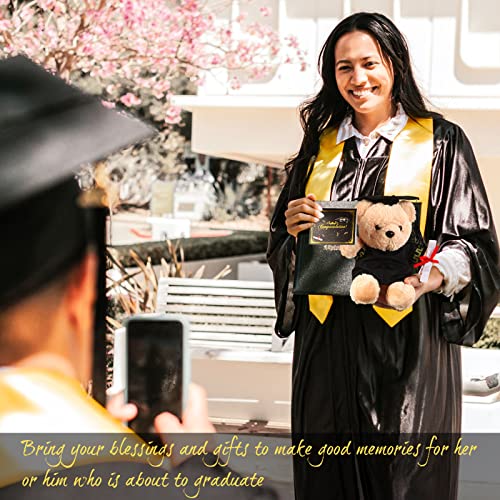 ZJoey 2 Sets Bear with Graduation Cap Toys Class of 2025 Graduation Plush Stuffed Teddy Bear Animal Dog Graduation Cap and Gown with Greeting Card and Bag for Graduation Day Gift(Black Graduation Bear) - Image 4